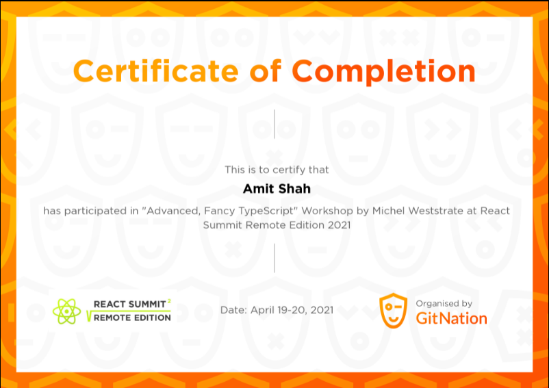 Advance Typescript Certificate